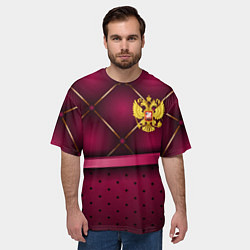 Футболка оверсайз мужская Герб России стиль лакшери, цвет: 3D-принт — фото 2