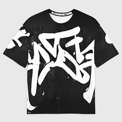 Футболка оверсайз мужская Иероглифы в стиле граффити, цвет: 3D-принт