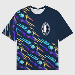 Футболка оверсайз мужская AC Milan градиентные мячи, цвет: 3D-принт