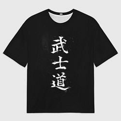 Футболка оверсайз мужская Иероглифы белой краской, цвет: 3D-принт