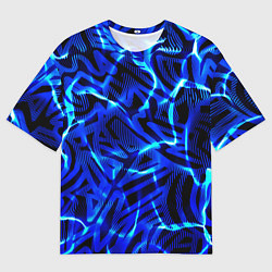 Мужская футболка оверсайз Удар неоновой молнии
