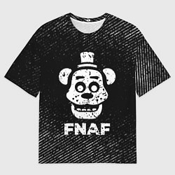 Футболка оверсайз мужская FNAF с потертостями на темном фоне, цвет: 3D-принт