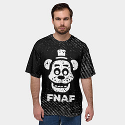 Футболка оверсайз мужская FNAF с потертостями на темном фоне, цвет: 3D-принт — фото 2