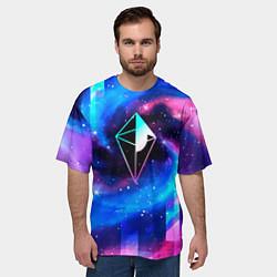 Футболка оверсайз мужская No Mans Sky неоновый космос, цвет: 3D-принт — фото 2