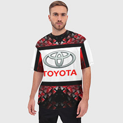 Футболка оверсайз мужская Toyota - абстракция - лого, цвет: 3D-принт — фото 2
