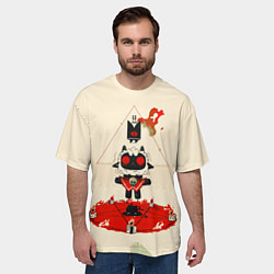 Футболка оверсайз мужская Cult of the lamb art, цвет: 3D-принт — фото 2