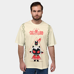 Футболка оверсайз мужская Злобная овечка - Cult of the lamb, цвет: 3D-принт — фото 2