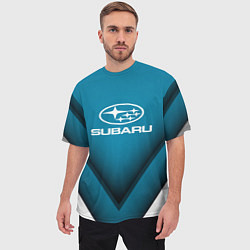 Футболка оверсайз мужская Subaru - абстракция, цвет: 3D-принт — фото 2