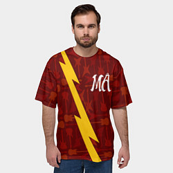 Футболка оверсайз мужская Maneskin гитары и молния, цвет: 3D-принт — фото 2