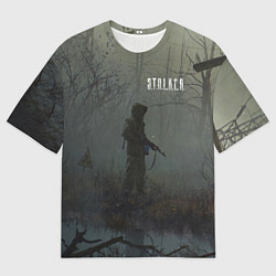 Футболка оверсайз мужская STALKER Одиночка На Болоте, цвет: 3D-принт