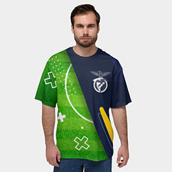 Футболка оверсайз мужская Benfica football field, цвет: 3D-принт — фото 2