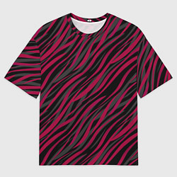 Мужская футболка оверсайз Модный полосатый красно- черный узор Зебра