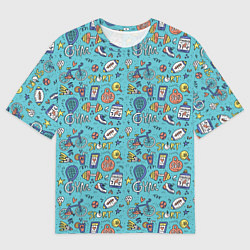 Мужская футболка оверсайз Спортивный инвентарь и напитки