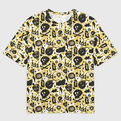 Футболка оверсайз мужская Череп и корона граффити, цвет: 3D-принт