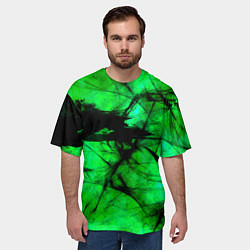 Футболка оверсайз мужская Зеленый фантом, цвет: 3D-принт — фото 2