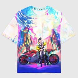 Футболка оверсайз мужская Cyberpunk Edgerunners Люси и Дэвид, цвет: 3D-принт