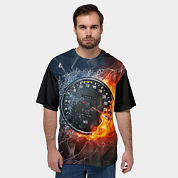 Футболка оверсайз мужская Need for Speed - спидометр, цвет: 3D-принт — фото 2