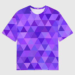 Футболка оверсайз мужская Фиолетовые фигуры, цвет: 3D-принт