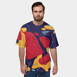 Футболка оверсайз мужская Красное абстрактное пятно, цвет: 3D-принт — фото 2