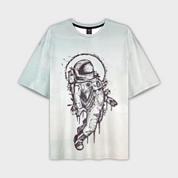 Мужская футболка оверсайз Космонавт в скафандре