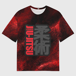 Футболка оверсайз мужская Jiu-Jitsu Bazilian Black-Red, цвет: 3D-принт