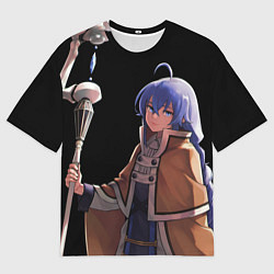 Футболка оверсайз мужская Рокси с посохом - Реинкарнаяция безработного, цвет: 3D-принт