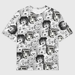 Футболка оверсайз мужская Разные девушки Ахегао, цвет: 3D-принт