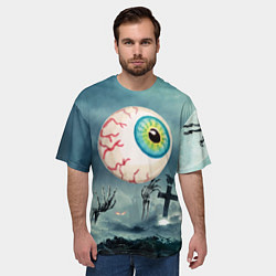 Футболка оверсайз мужская Глаз - хэллоуин, цвет: 3D-принт — фото 2