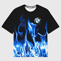 Футболка оверсайз мужская BMW fire, цвет: 3D-принт
