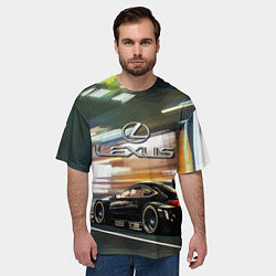 Футболка оверсайз мужская Lexus - скорость режим, цвет: 3D-принт — фото 2