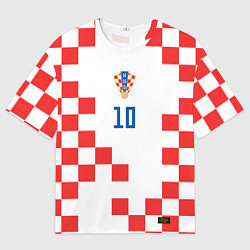 Футболка оверсайз мужская Модрич Сборная Хорватии форма к чемпионату мира 20, цвет: 3D-принт