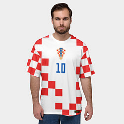 Футболка оверсайз мужская Модрич Сборная Хорватии форма к чемпионату мира 20, цвет: 3D-принт — фото 2