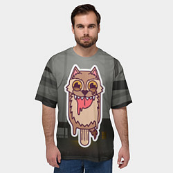 Футболка оверсайз мужская Оборотень - мороженое, цвет: 3D-принт — фото 2