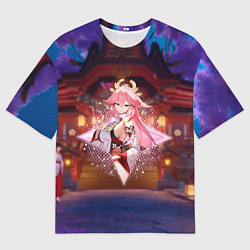 Мужская футболка оверсайз Яэ Мико в примогеме