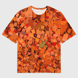 Мужская футболка оверсайз Оранжевые кубы в абстракции