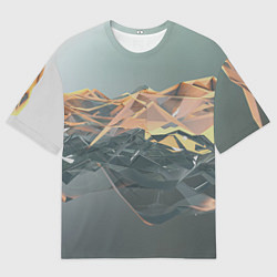 Футболка оверсайз мужская Абстрактное жидкое стекло, цвет: 3D-принт