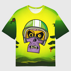 Футболка оверсайз мужская Американский футболист зомби, цвет: 3D-принт