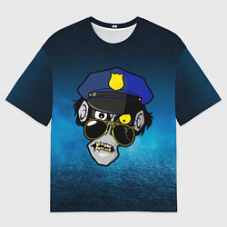 Мужская футболка оверсайз Череп полицейского