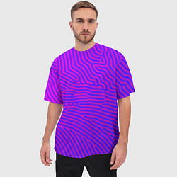 Футболка оверсайз мужская Фиолетовые линии, цвет: 3D-принт — фото 2