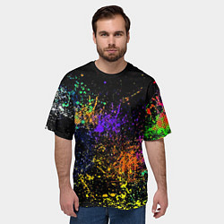 Футболка оверсайз мужская Абстрактные брызги краски, цвет: 3D-принт — фото 2