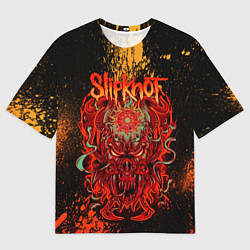 Футболка оверсайз мужская Slipknot - red monster, цвет: 3D-принт