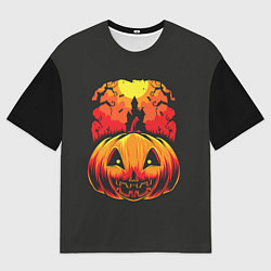 Футболка оверсайз мужская Тыква на Хэллоуин, цвет: 3D-принт