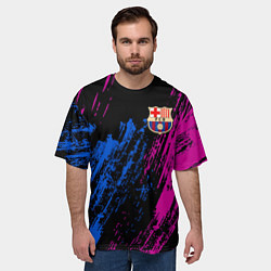 Футболка оверсайз мужская Фк барса, цвет: 3D-принт — фото 2