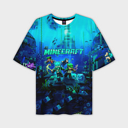Мужская футболка оверсайз Minecraft water