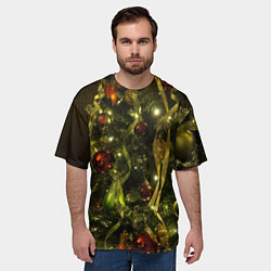 Футболка оверсайз мужская Нарядная новогодняя елка, цвет: 3D-принт — фото 2