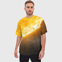Футболка оверсайз мужская Солнце в космосе, цвет: 3D-принт — фото 2
