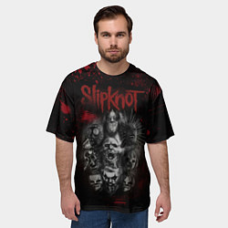 Футболка оверсайз мужская Slipknot dark red, цвет: 3D-принт — фото 2