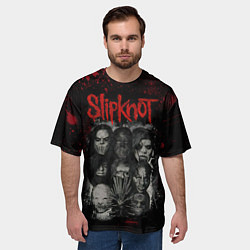 Футболка оверсайз мужская Slipknot dark, цвет: 3D-принт — фото 2