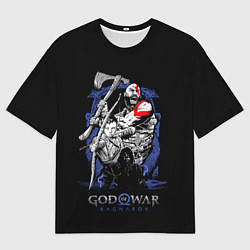 Футболка оверсайз мужская Кратос,Атрей и Тор GoW Ragnarok, цвет: 3D-принт