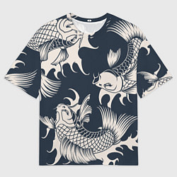 Мужская футболка оверсайз Japan carp